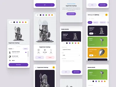 3D Printing Shop (Light) 3d app mobile model print printing shop ui ux