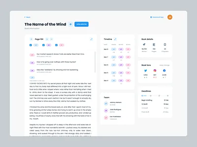 Book Collaboration Dashboard (Light) author book books dashboard editor publisher ui ux web design