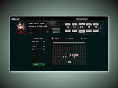 Cinema Booking website ui