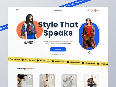 Fashiontic | Fashion Landing Page | ui_Clutch animation branding design figma graphic design hero animation hero motion hero ui landing page motion motion graphics motion ui ui ui motion ux ux ui uxui motion web ui website website ui