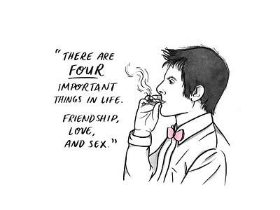 Henry Pollard adam scott black and white drawing hand drawn hand drawn type henry pollard party down quote text tv show