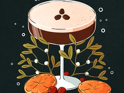Espresso Martini cocktail coffee drinks editorial espresso illustration illustrator