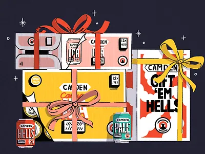 Camden Town Brewery Christmas beer branding christmas craft beer design editorial illustration illustrator present