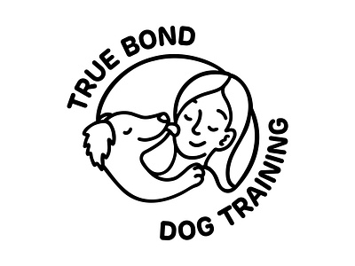True Bond Dog Training black and white dog dog logo dog training illustration logo