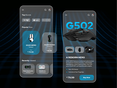 Tech App UI Design design gaming it logi logitech mouse tech trend ui ui design uidesign uiux ux uxdesign
