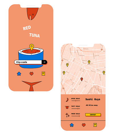 Red Tuna App UX/UI app graphic design illustration ui ux