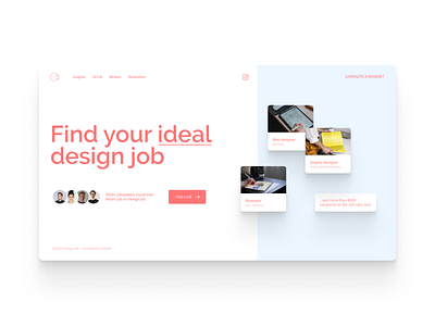 Daily UI #3 Landing Page design job landing landing page recruitment ui