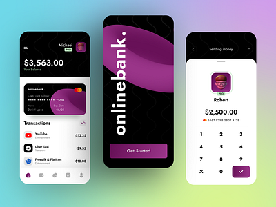 Online banking - Finance App app banking finance fintech mobile app money ui web design