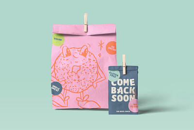 Takeout | The Bagel Shack bagel shop beach vibes brand identity brand marks brand presentation branding breakfast restaurant california restaurant cartoon colorful design design diner fun branding illustration logo mascot packaging design restaurant branding stickers takeout bag