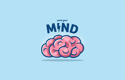 work your MIND brain branding illustration logo mind vector