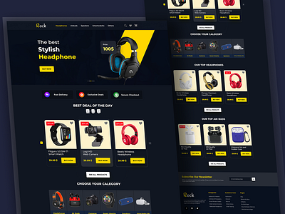 ROCK - Dark E-Commerce Marketplace Website Concept best shopping branding creative dark design e commerce graphic design happy customers landing landing page design landingpage online shop online shopping product product shopping ui ui design uiux ux research website