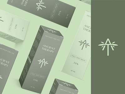 Ancient Therapy - CBD Packaging Design branding cannabis cannabis branding cbd cbd oil cbdoil hemp label leaf logodesigner organic plant