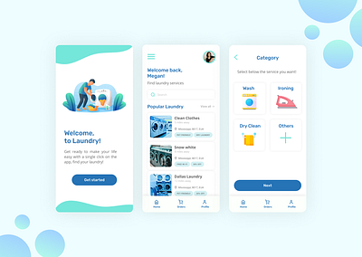 Laundry App app branding design ui ux