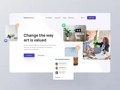 Landing page for an art & travel blog design landing