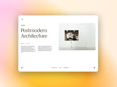 Postmodern Architecture Website airy architecture brand branding graphic design landing page logo marketing minimalist postmodern publication web website