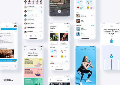 Smart Swapping - Mobile app chat daily dark mode habits mind mobile move notification onboarding ui ux