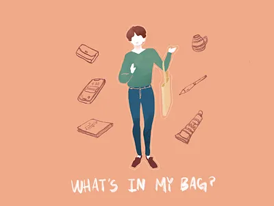 What's in My Bag? 2d graphic design illustration