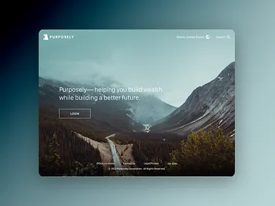 Purposely Investing Landing Page bank banking brand branding finance investing landing landing page log in login marketing navigation screen ui ux web website