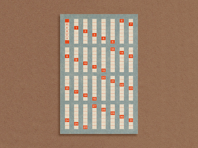 2022 Geometric Poster Calendar - March adobe illustrator adobe photoshop blue calendar cream design geometric illustration matchbox navy print printmaking red riso risograph risography shapes texture typography vintage