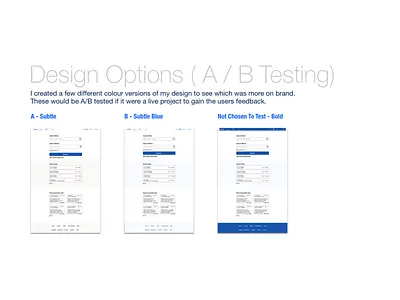 UX Project Design Options ab testing design design options feild testing ui user testing ux ux design