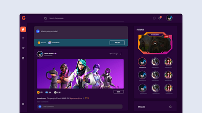 Gamespeak - A Gaming Community communities community dailui design discord fortnite gamers games gaming social social network streaming twitch ui uid ux uxui web