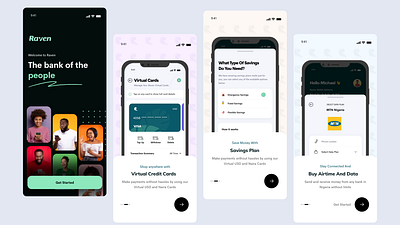 Raven Bank - Mobile Onboarding dailui design finance fintech fintech onboarding fintech ui illustration mobile app mobile onboarding product design raven bank ui uid ux uxui web