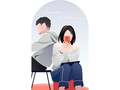 Lucas & Kira 2d couple illustration love sketch