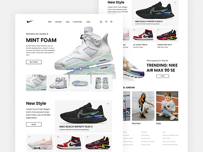 NIKE design landing page ui uiux user experience user interface ux webdesign