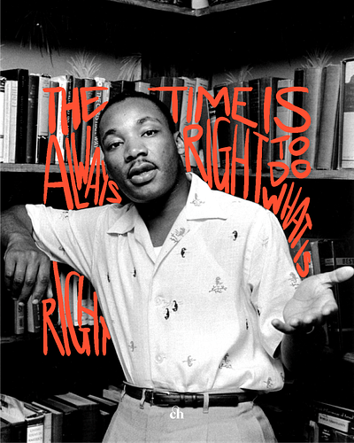 the time is always right handwritten illustration martin luther king minimal mlk procreate