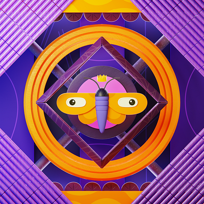 The Royal Dragonfly 3d animation blender color diorama dragonfly gamedev graphic design illustration light