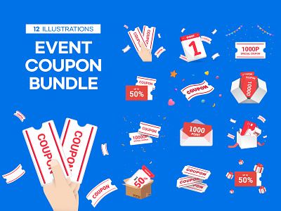 EVENT Coupon Bundle box bundle icon business coupon coupon bundle event event coupon event illustration graphic design illustration promotion promotion coupon sale coupon web sor