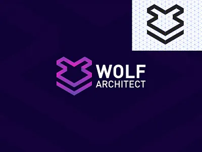 Wolf Architect Logo Design abstract logo architect logo architecture architecture logo brand identity branding building logo business logo construction construction logo gradient home logo house logo logo logo design modern logo professional logo property management logo real estate wolf logo