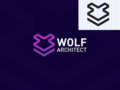Wolf Architect Logo Design abstract logo architect logo architecture architecture logo brand identity branding building logo business logo construction construction logo gradient home logo house logo logo logo design modern logo professional logo property management logo real estate wolf logo