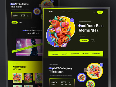 NFT Website Design : landing page design interface product service startup ui ux web website