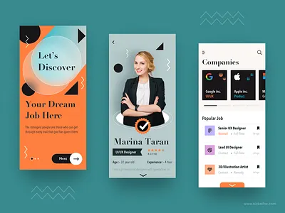 Dream Job app art branding cards career color design exploration find job freelance jobs hiring job search minimal mobile online job profile recruitment ui uiux vacancy vector