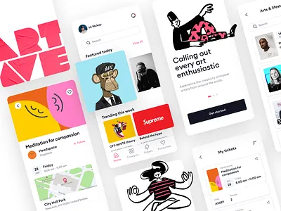 ArtAve app design adobexd app design artworkshop illustration mobiledesign uidesign uiux uiuxdesign