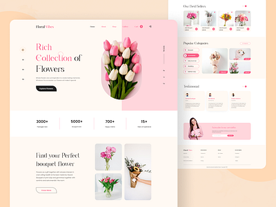 Flower Vibes - A Flower Shop Landing Page brandingminimal design ecommerce florist flower flower shop flower website gift landing page landing page design rose tulip ui uidesign ux web web design website