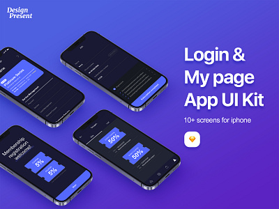 Login & My page APP UI Kit - Dark version app app design dark app dark design dark mobiel graphic design login design login ui mobile design mobile ui mypage design mypage ui ui ui dark