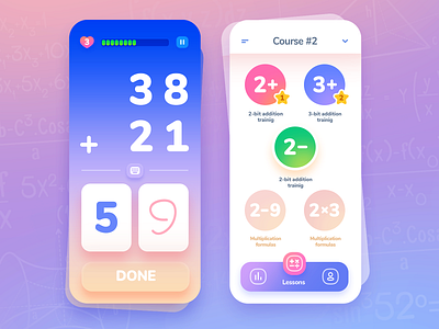 Math Training App app calculate counting education game grade kids learn math number practice preschool shool skills student study teach tests ui