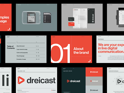 Dreicast - brandbook brand brandbook branding digital events filming guidelines key visual layout logo logobook logotype movie production orange swiss