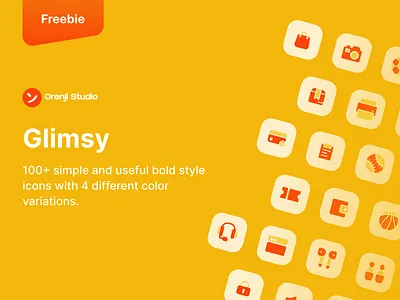 Glimsy - Freebie Icon Pack app bold branding design figma freebie icon iconpack iconui minimalist ui ux vector