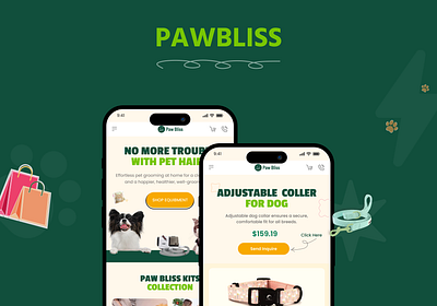 PAWBLISS- Pet Shop eCommerce Website animals app design cat food dog food ecommerce lending page pet care pet health pet shop shopify store ui website website design