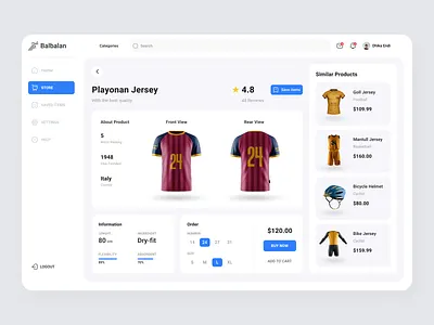 Balbalan - Store Website basketball dashboard football minimalist shop sport sport website store ui uidesign uiux user interface userinterface