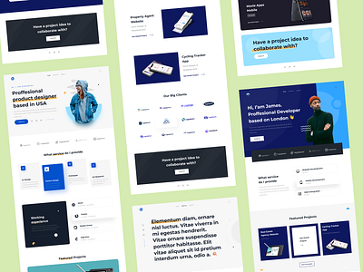 Portyo - Personal Portfolio Templates clean designer developer landing page minimalist personal portfolio ui ui kit uidesign uiux web design web templates website