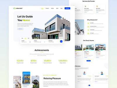 Real Estate Landing Page - UI Design adobe xd color design e commerce figma graphic design illustration interactive logo real estate ui ui designer ui inspiration ui trends ui ux user interface web designer website