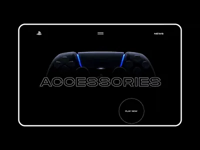 PlayStation 5. Accessories animation design minimal ui ux web