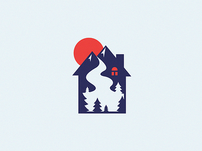 logo concept home house mountains