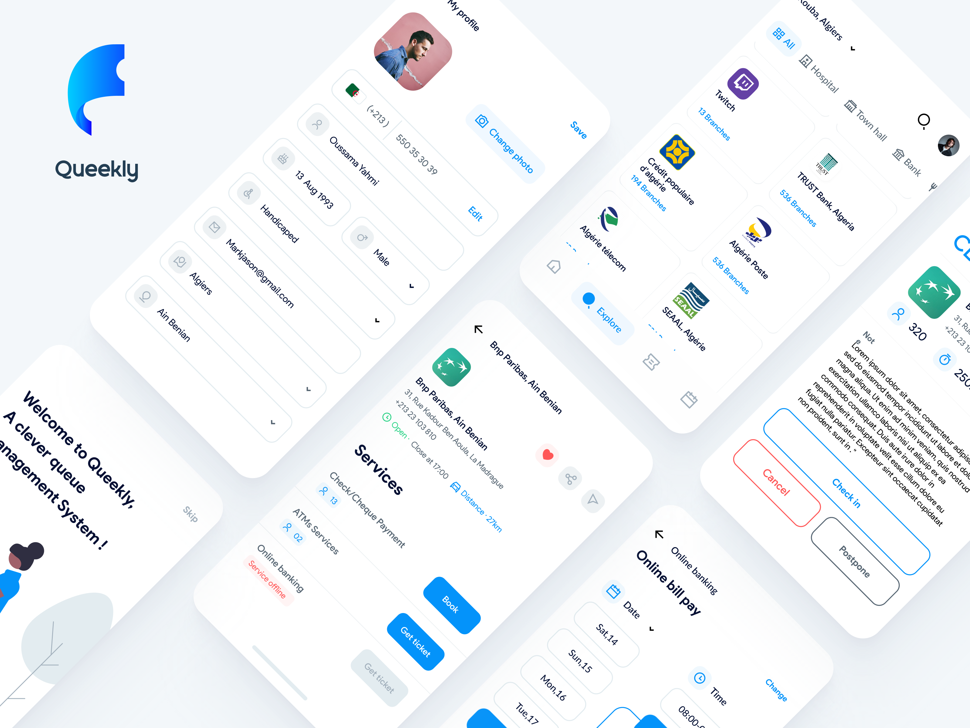 Example of Queekly - Queue management App