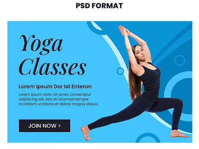 Yoga Class Stylish Web Banner Template PSD banner ad branding design graphic design illustration psd download psd mockup psd template