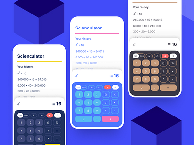 Calculator UI app design blue branding brown clean design flat illustration minimal mobile app mobile apps modern simple ui ui design ux vector web apps